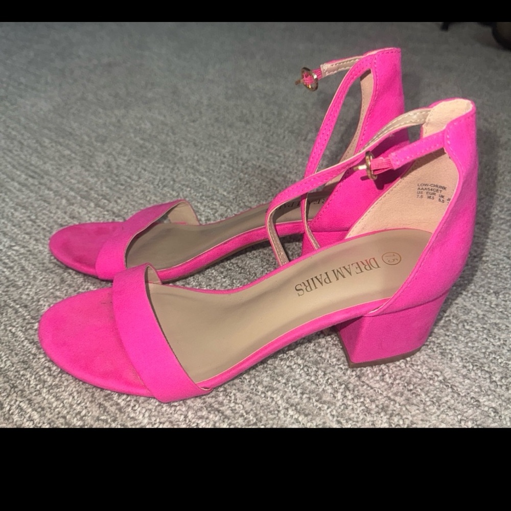 Dream Pairs Fuchsia Block Heel Sandals